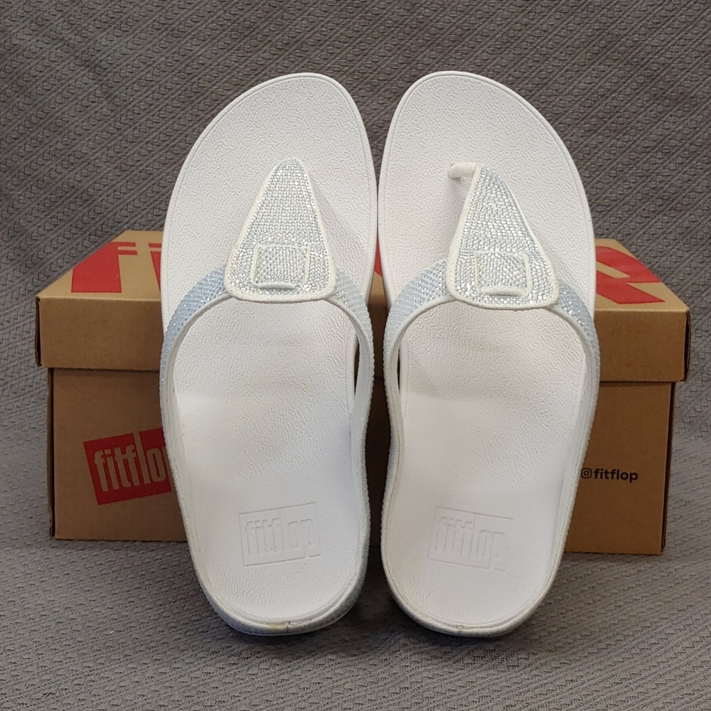 Flip flop Isabel Crystal toe post sandal white-9 - Picture 3 of 12